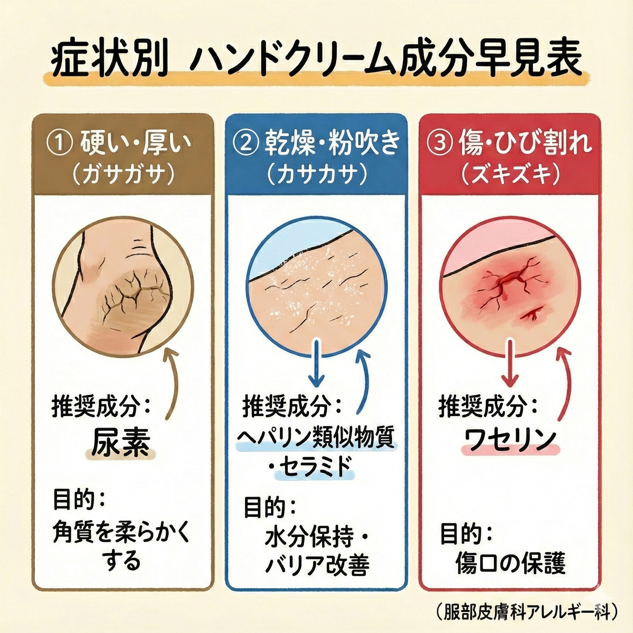 症状別成分の選び方