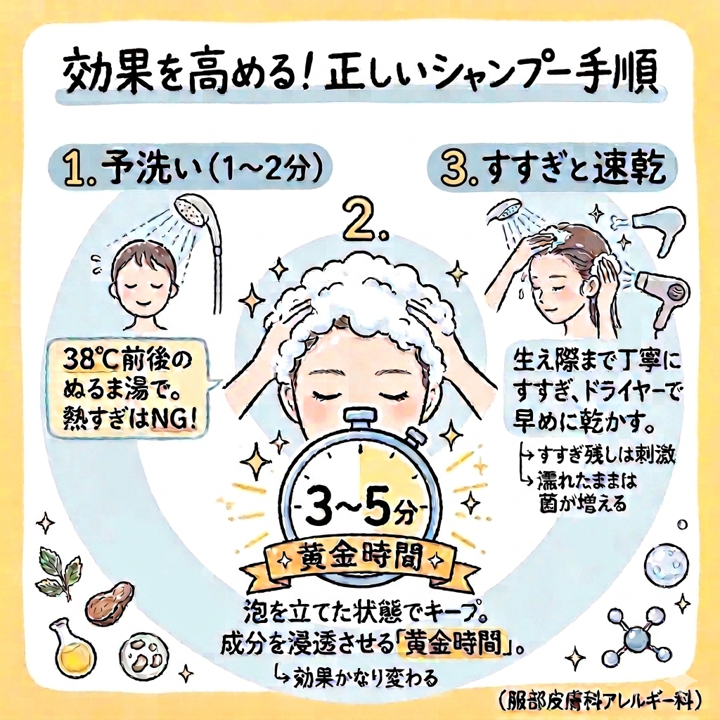 正しいシャンプー手順