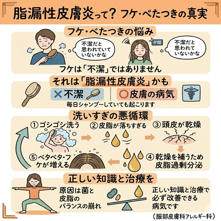 脂漏性皮膚炎の解説図