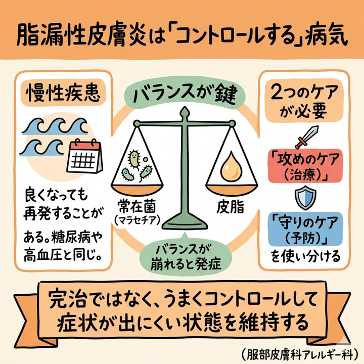 脂漏性皮膚炎はコントロールする病気