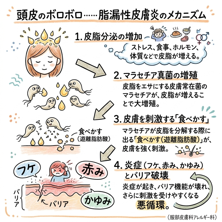 頭皮がボロボロになるメカニズム