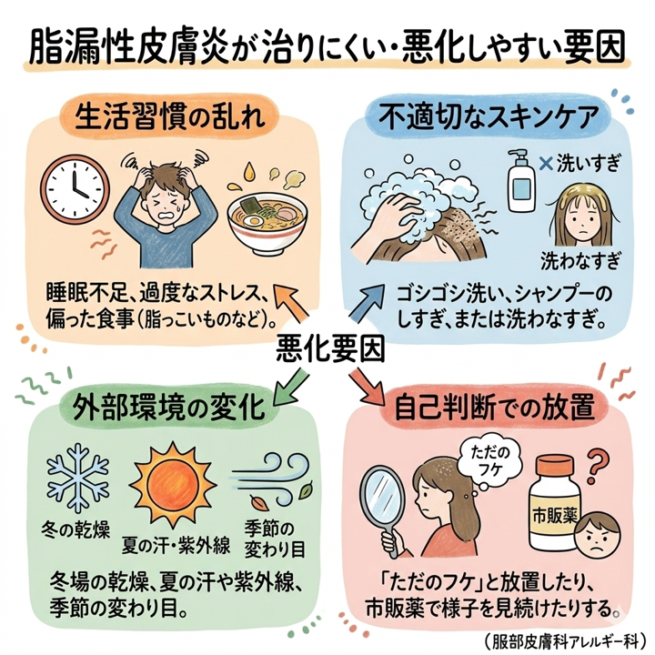 脂漏性皮膚炎が治りにくい原因