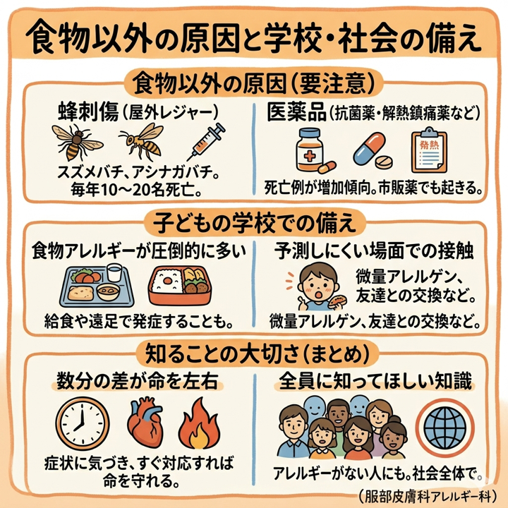 蜂や薬品によるアナフィラキシー