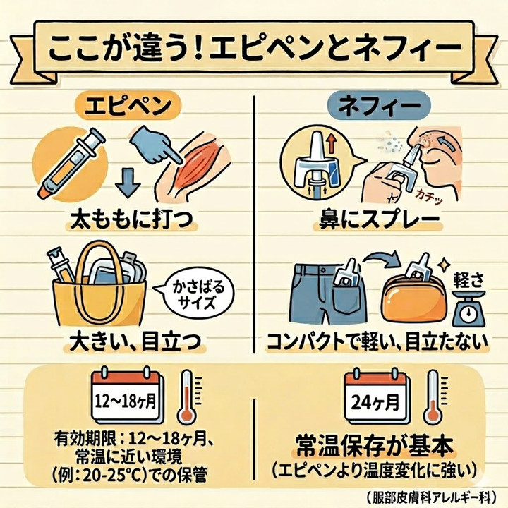 ここが違う。エピペンとネフィー