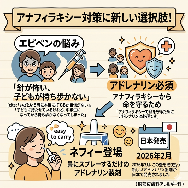アナフィラキシー対策に新しい選択肢
