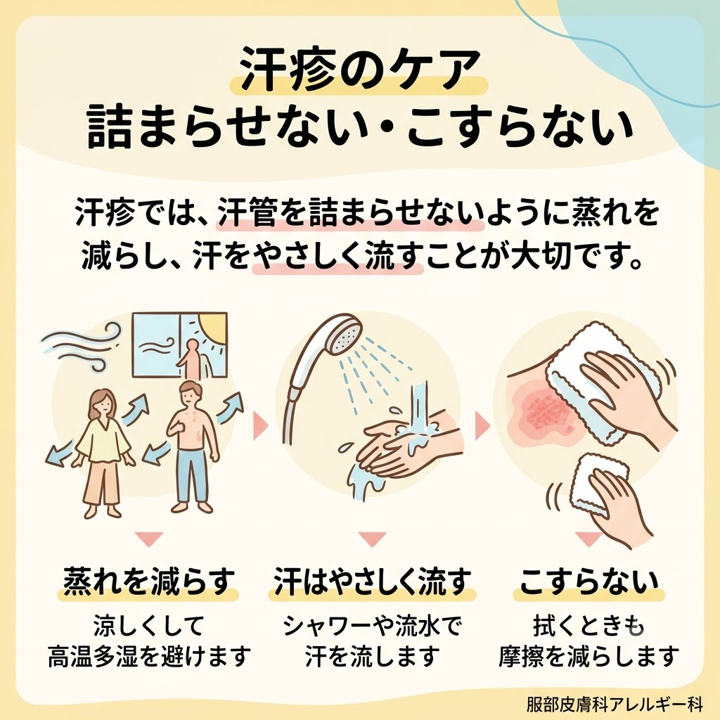 汗疹のケア