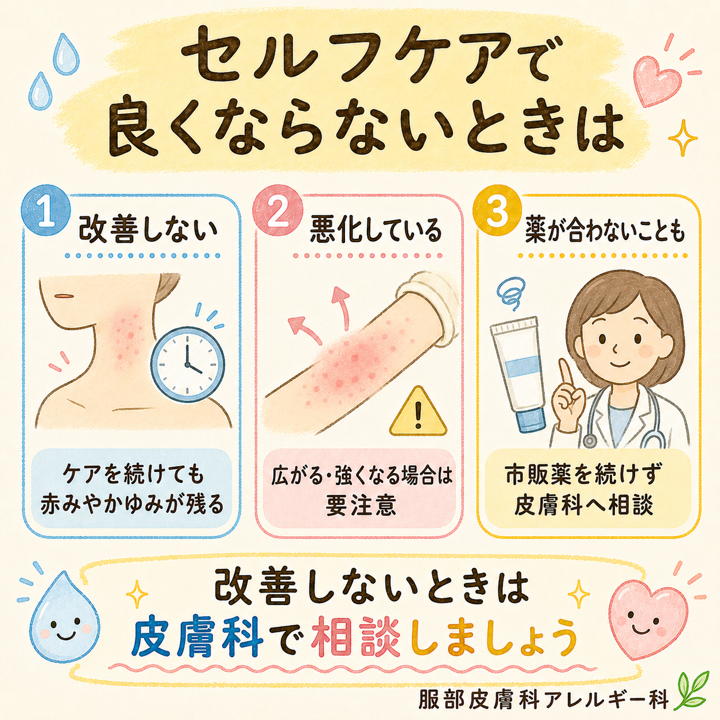 セルフケアでよくならないときは