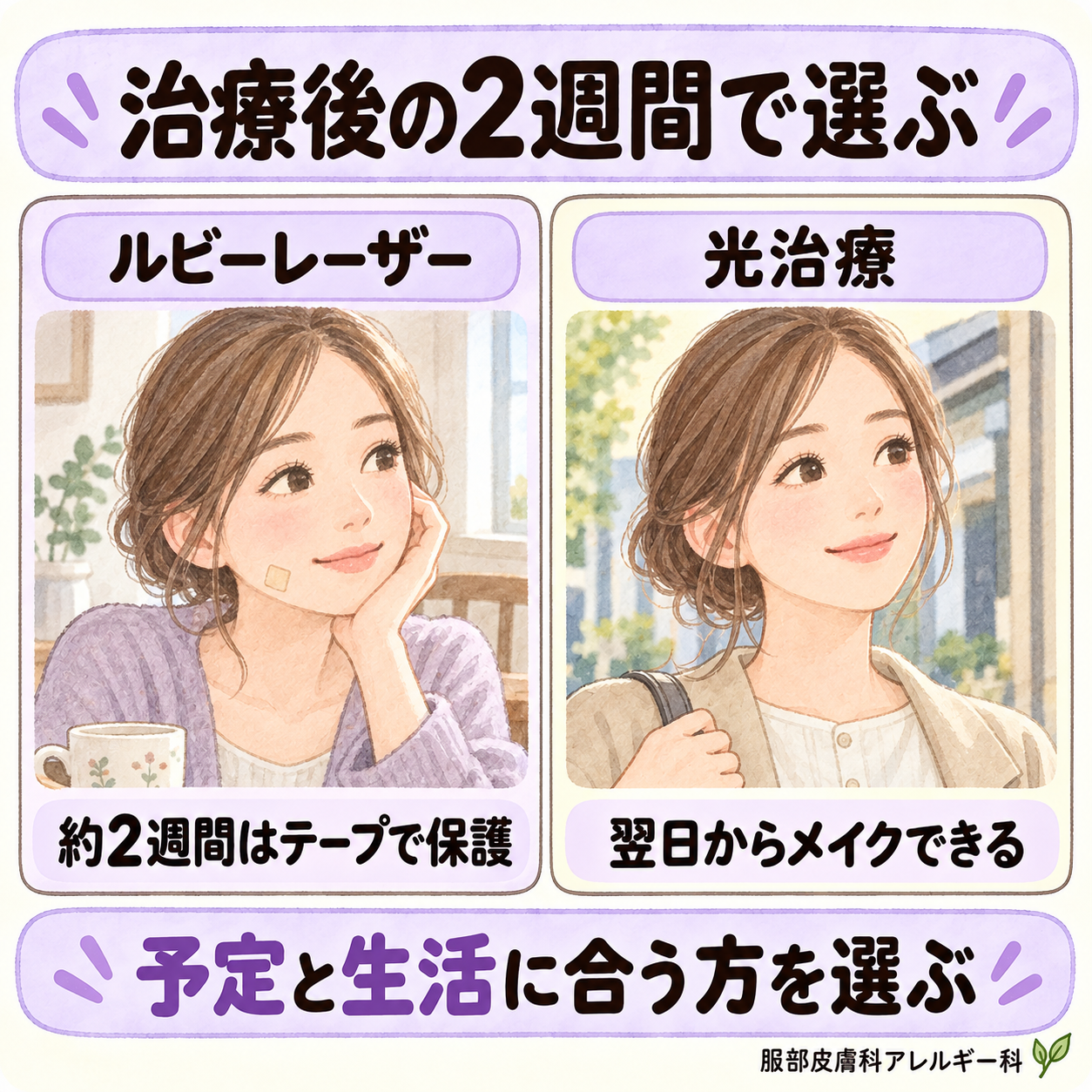 治療後の2週間で選ぶ